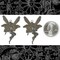 Chocolate Brown Plated Brass Fairy Pendants with One Ring - Set of Two - RB-P80